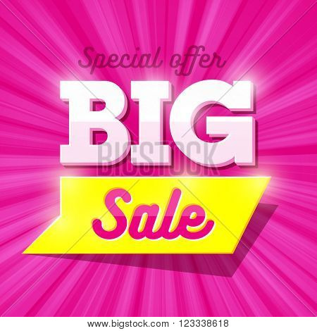 Big Sale special offer banner. Vector illustration.