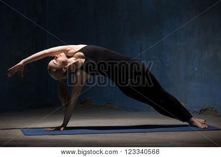 Beautiful Yoga Woman Doing Side Plank Pose