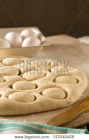 Traditional Kazakh (Asian) baursak dish prepared from dough