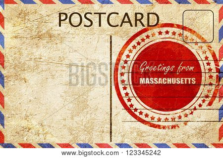Vintage postcard Greetings from masschusetts with some smooth lines