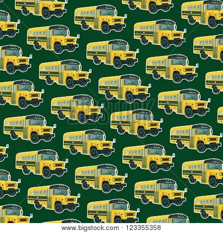 school bus seamless pattern, vector background,vector texture