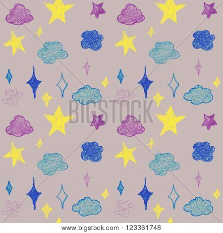 Hand drawn seamless pattern. Endless texture can be used for wallpaper textile pattern fills web page background.