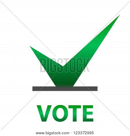 Voting Symbols vector design. template Elections icons. check marks. Vector green. Cast your vote.
