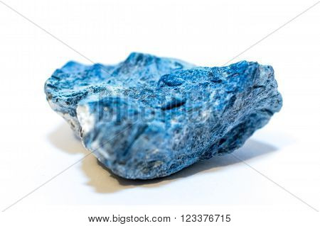 Blue Dumortierite (mineral) isolated on white background