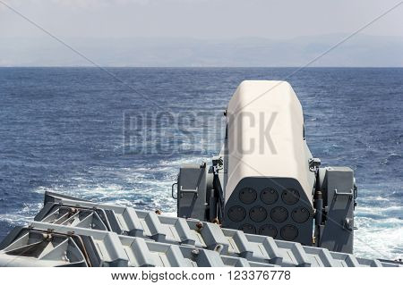 rolling airframe missile system on German corvette