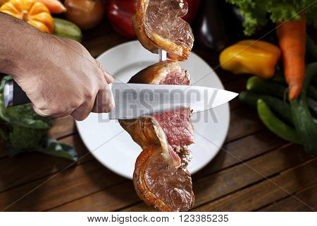 Picanha, traditional Brazilian barbecue. 