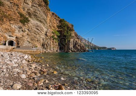 Resort Rafailovici - Montenegro - architecture and nature background