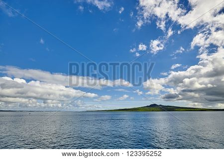 Rangitoto island - an extinct volcano off the coast in Auckland New Zealand