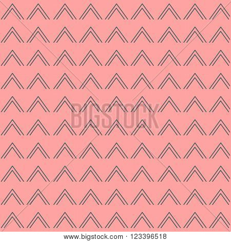 Vector seamless pattern with zigzag on the pink background.