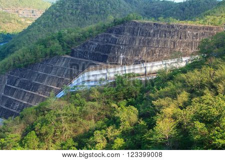 Summer mountain canyon and dam(Srinakarin dam From Kanchanaburi)