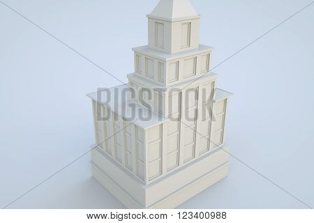 Stylish miniature Building in Motion. Nice 3D Rendering