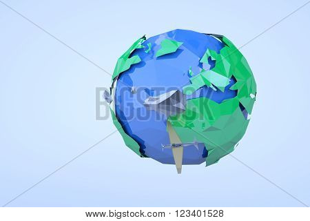 Low Poly Earth in Motion. Nice 3D Rendering