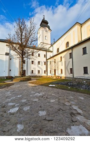 Yard of a monastery in medieval town of Levoca in eastern Slovakia.
