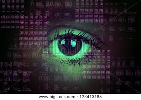 Human eye on abstract background, technology concept