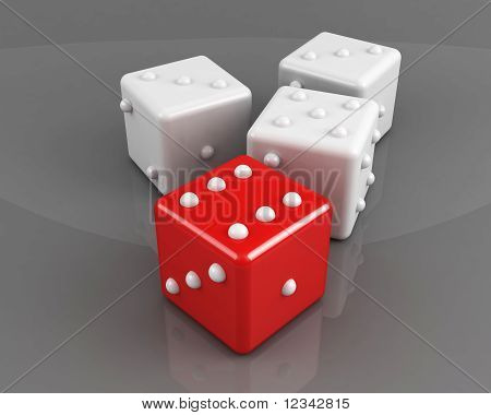 Concetto di dadi vincente