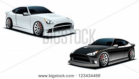 Vector Sport car isolated on white background.