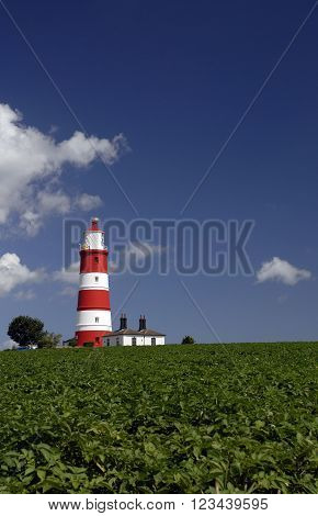 Happisburgh lighthouse on the North Norfolk coast built in 1790 is the only independently operated lighthouse in Great Britain.