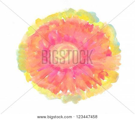 a colorful mandala painted with water colors