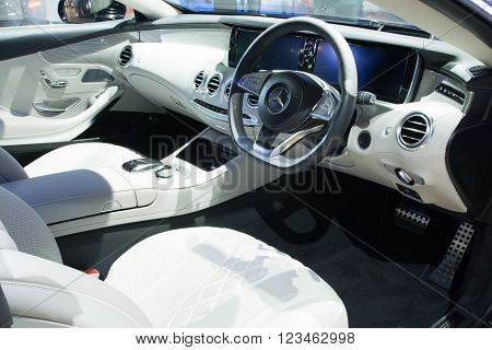 Nonthaburi - March 23: Interior Design Of New Mercedes Benz S500 Coupe Amg Premium On Display At The