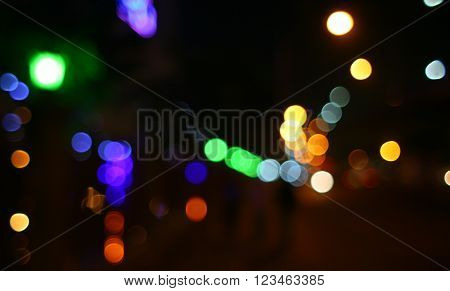 Abstract City night light blur for background.