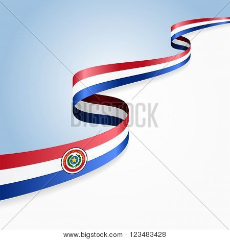 Paraguayan flag wavy abstract background. Vector illustration.
