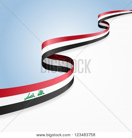 Iraqi flag wavy abstract background. Vector illustration.