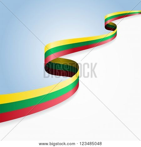 Lithuanian flag wavy abstract background. Vector illustration.