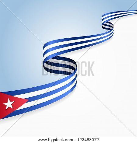 Cuban flag wavy abstract background. Vector illustration.