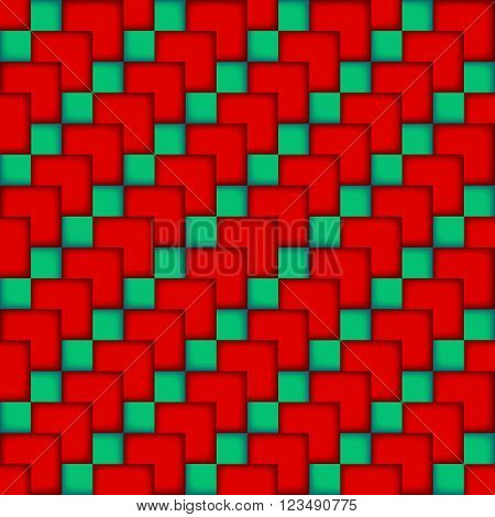 seamless pattern of blue and red cubes volumetric