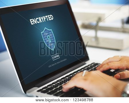 Encrypted Data Privacy Online Security Protection Concept