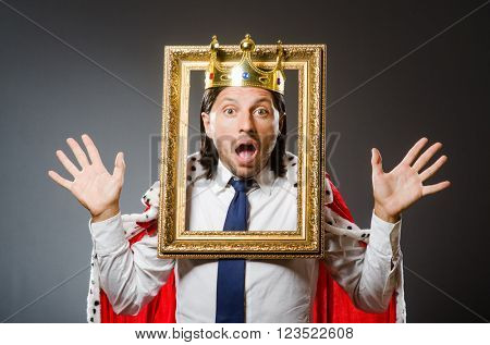 Young king businessman in royal concept