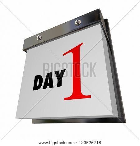 Day 1 One Calendar Date First Beginning Start Words Number Page