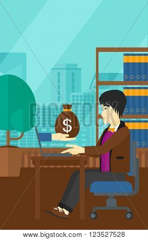 Businessman working in office.