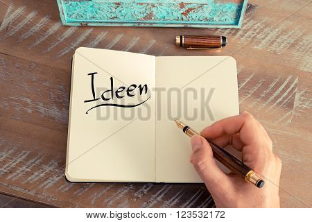 Handwritten Text In German "ideen"  - Translation : Ideas
