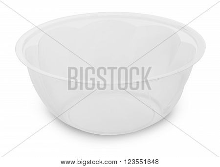 empty disposable transparent plastic container isolated on white background with clipping path