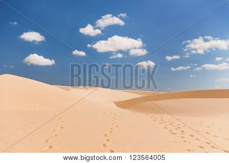 The White Dunes (bau sen bau trang)- landmark near Mui Ne Binh Thuan Vietnam.