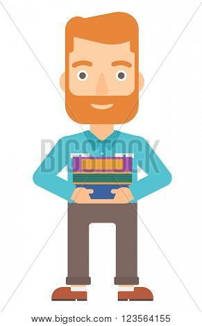Man holding folders.