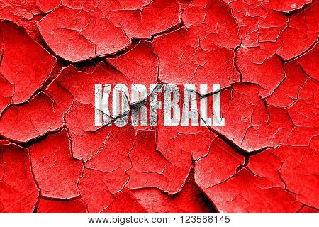 Grunge cracked korfball sign background with some soft smooth lines