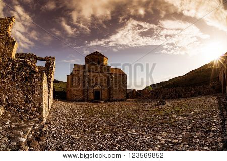 Panagia tou Sinti Monastery at sunset. Paphos District. Cyprus