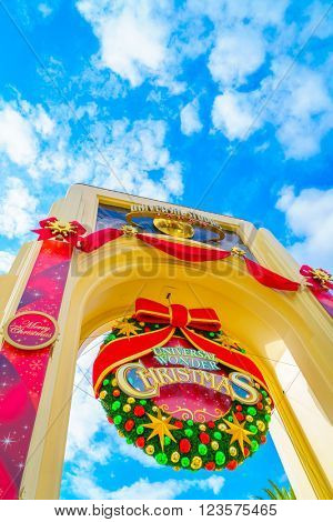 OSAKA, JAPAN - December 1, 2015: Universal Studios Japan (USJ). According to 2014 Theme Index Global Attraction Attendance Report, USJ is ranked fifth among the top 25 amusement parks worldwide.