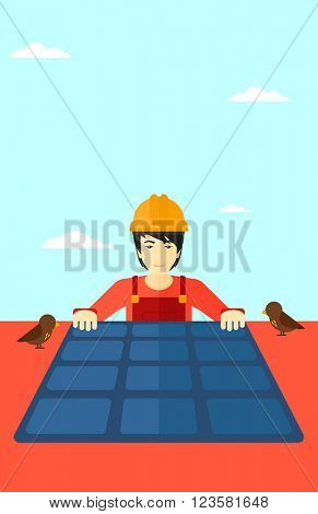 Constructor with solar panel.