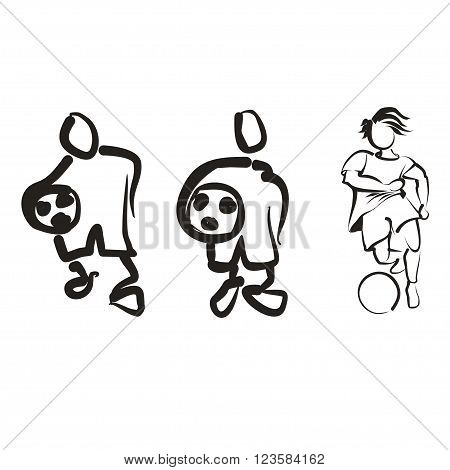 vector image of football player with ball