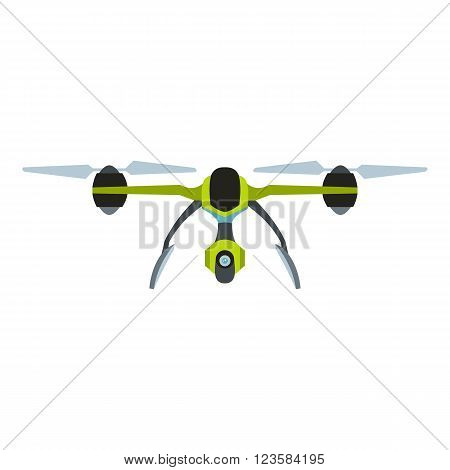 Drone vector icon in flat style white background