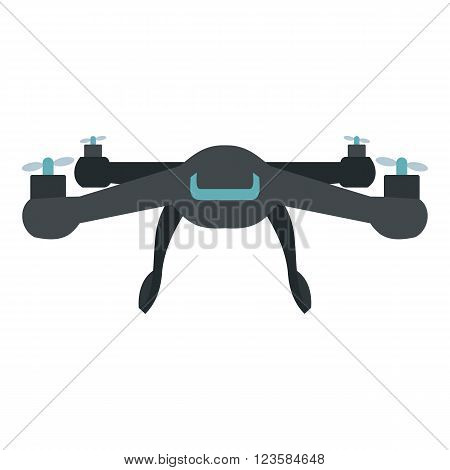 Drone vector icon in flat style white background
