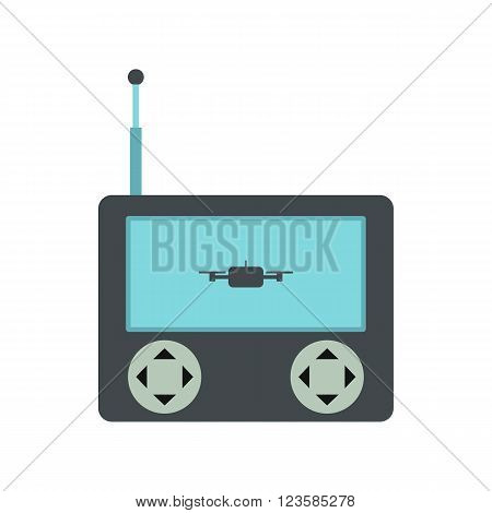 Drone vector icon in flat style white background