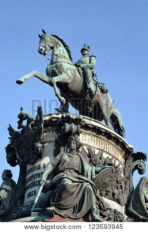 The monument to Nicholas I in St.Petersburg Russia.