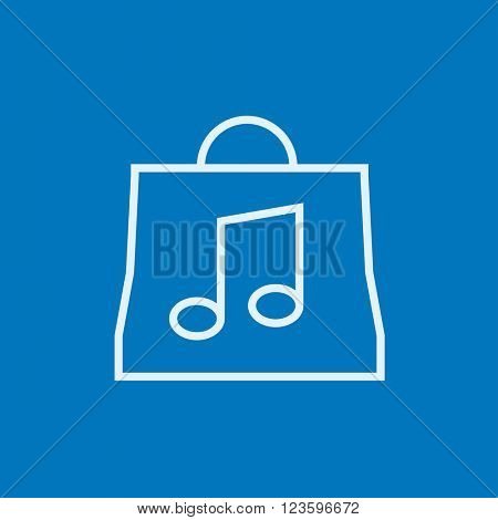 Bag with music note line icon.