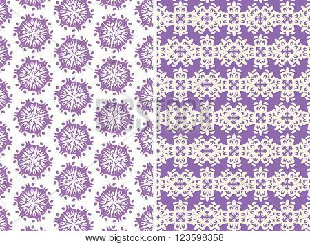 two background, wallpaper, ornament, pattern, texture, vector, element in purple and white colors