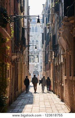 Walking People In Venice