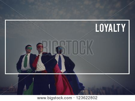 Superheroes Businessmen Cuotume Leadership Team Concept